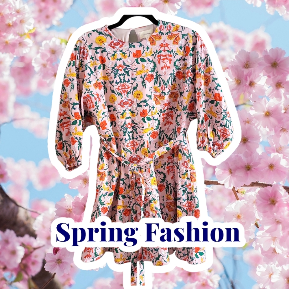 Melloday Blush Floral Multi Dress Ladies NWOT
